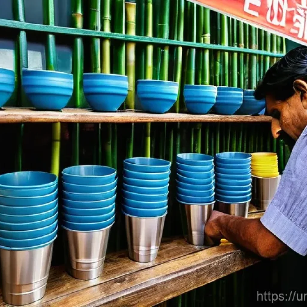 일회용컵 대체를 위한 지원 정책 - **Prompt 1: "The Conscious Cuppa: A Tale of Two Teas"**
A vibrant, realistic image capturing a b...