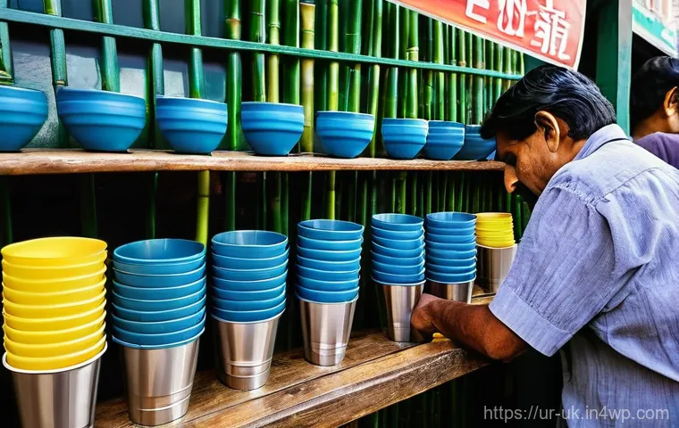 일회용컵 대체를 위한 지원 정책 - **Prompt 1: "The Conscious Cuppa: A Tale of Two Teas"**
A vibrant, realistic image capturing a b...